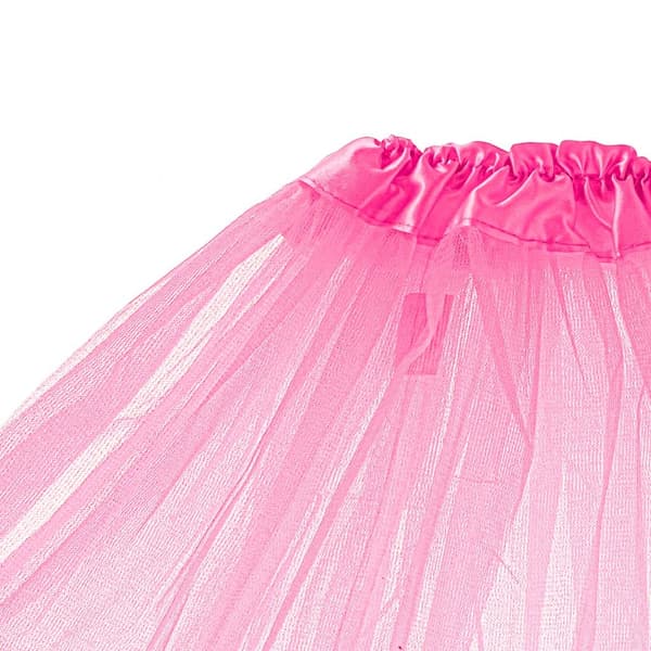 Rosa tyll tutu-kjol barn 3 lager elastisk midja 29 cm