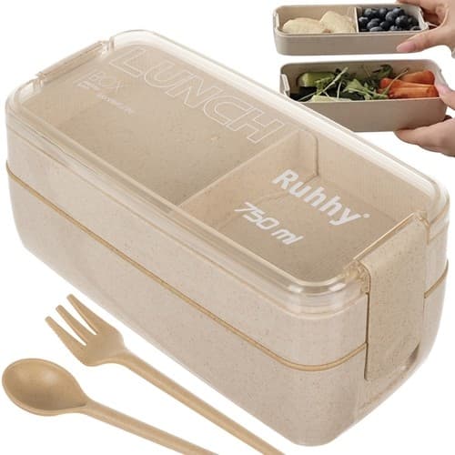 Tiered Lunch Box with Divider & Cutlery – 750 ml