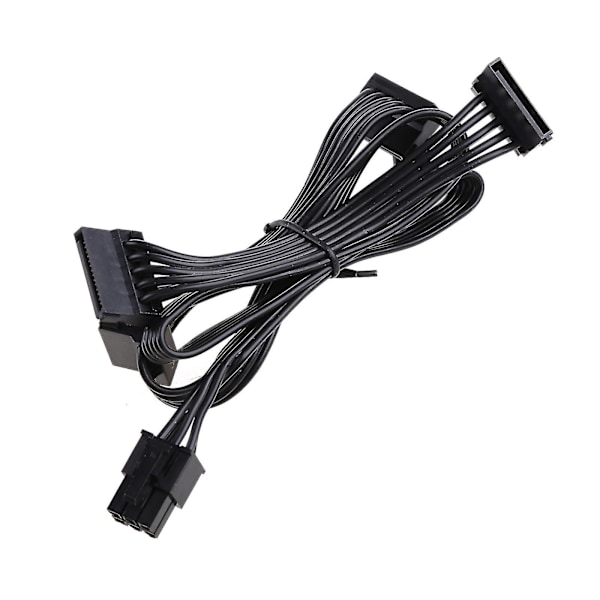 50cm Högkvalitativ Pci-e 6 Pin Hane Till 1 Till 4 Sata Hona Strömförsörjningssplitter