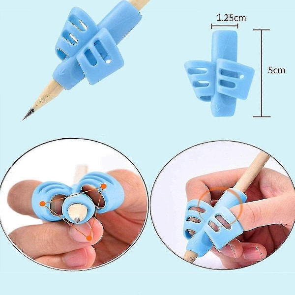 Fingerguide for barn, 8 stk. silikongrep for blyanter, skrivehjelp, blyantgrep