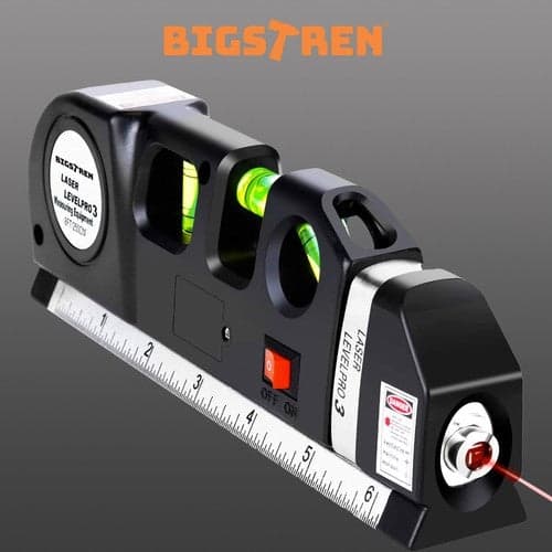 Laser Level with 2.5m Measuring Tape, Red Laser, LR44 Batteries