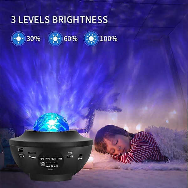 Stjernehimmel Projektor, Led Galaxy Projektor Planetarium Projektor Lampe, Galaxy Projektor Børnenatlampe med Stemme/Bluetooth Kontrol, Led Stjerne Pr