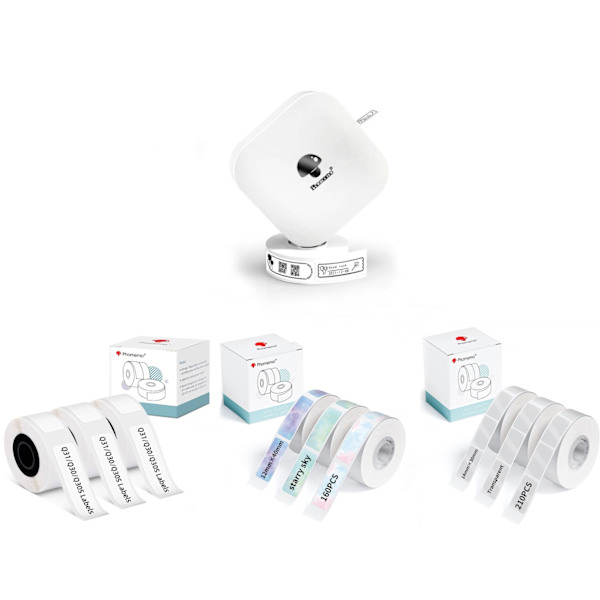 Phomemo Q30 Label Maker Mini Printer Bluetooth With 9 Label Rolls