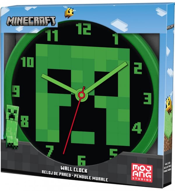 Minecraft Grøn vægur 25 cm