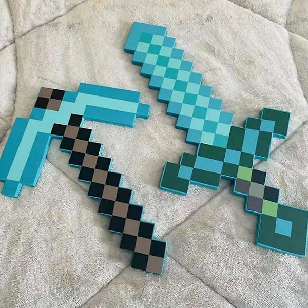 Leksaker Eva Foam Diamant Svärd & Hacka Set Minecraft 23\"