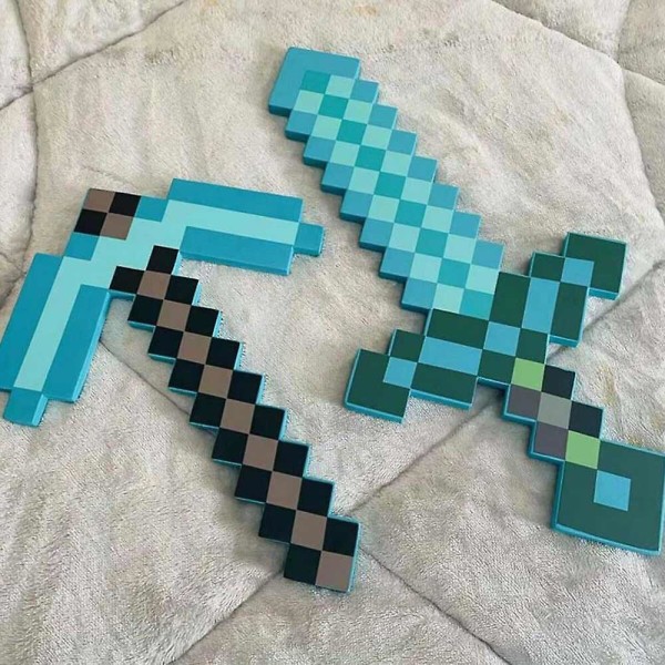 Leksaker Eva Foam Diamond Sword & Pickaxe Set Minecraft 23"