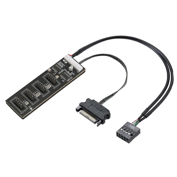 9Pin USB Header Splitter med SATA- power , intern USB hubbförlängning USB 2.0 Splitter-kontakt för moderkort