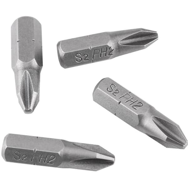 PH2 magnetiske krysshode skrutrekkerbits, 25 mm lang sekskantet skaft, 1/4 tomme, 10 stk