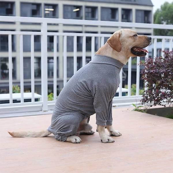 Återhämtningskit för hund efter operation, anti-slickande husdjurskirurgisk klänning för buksår, valp långärmad pyjamas för att förhindra håravfall (storlek l)