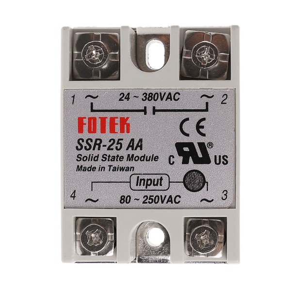 Kiinteän tilan relemoduuli SSR-25 AA 25A 250V 80-250V AC-tulo 24-380V AC-lähtö