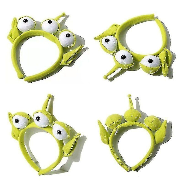 Tre-øjet Alien Monster Pandebånd Plys Legetøj Øjenbolde Pandebånd Til Halloween