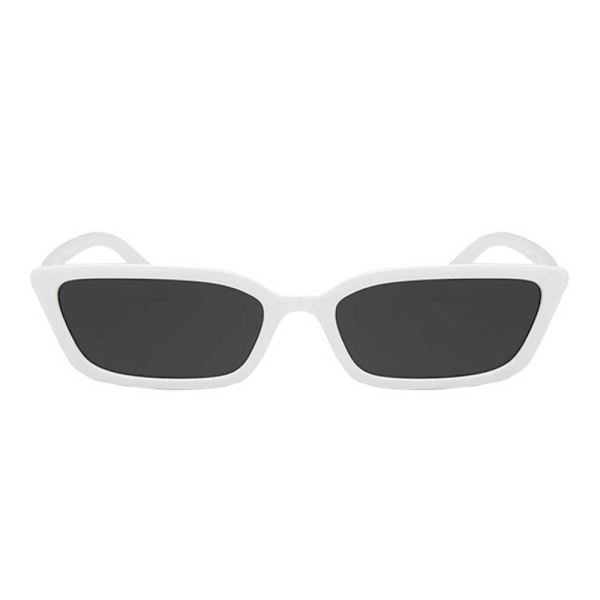 Smal Hvid Rektangulær Solbrille