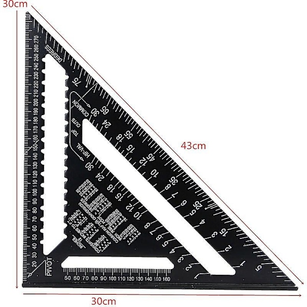 Aluminium Speed Square Måleverktøy Tak Trearbeid