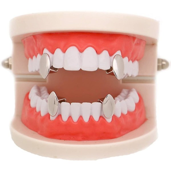 Lureen Metal Grillz Vampire Fangs Dracula Hip Hop Grills Compatible With Your Teeth