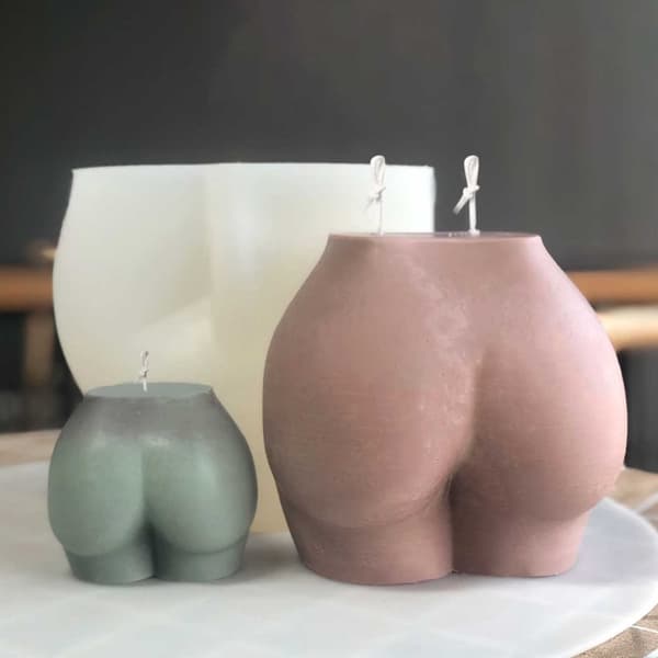 Steariinikynttilämuotti 3D Takapuoli 6cm