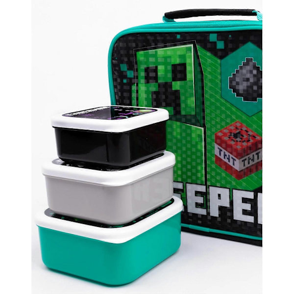 Minecraft Creeper Lunsjpose og Vannflaske (Pakke med 5)