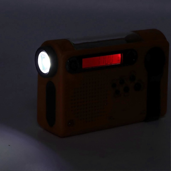 Nødradio Bærbar SOS-alarm Stor Minnekapasitet FM AM SW Solcellelading Fullbåndsradio Oransje