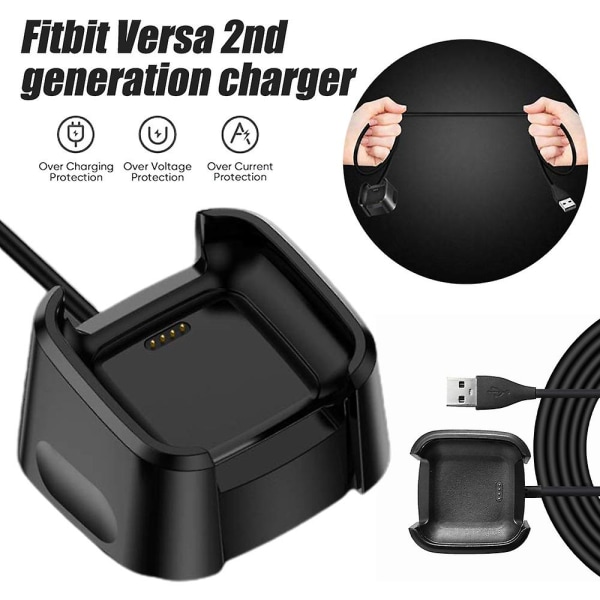 Oplader til Fitbit Versa 2 (ikke til Versa/Versa Lite), USB Opladningskabel Dock Stand til Versa 2 Sundhed & Fitness Smartwatch