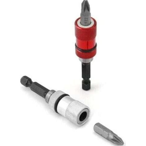 2-delt magnetisk bitsholder med dybdestopp, 1/4\" sekskant, inkluderer 2 x PH2 gipsplateskrutrekkerbits
