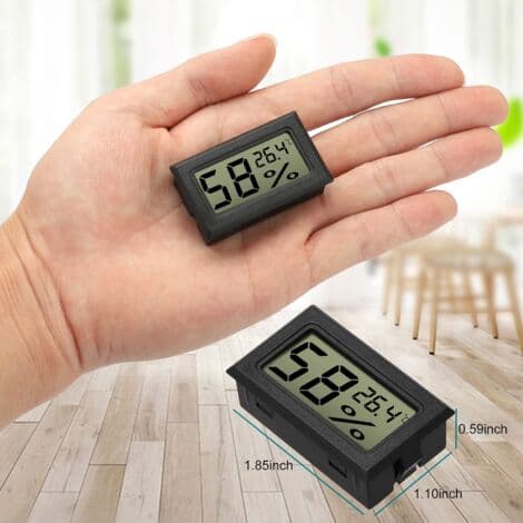 Sæt med 8 digitale mini-hygrometertermometre – Temperatursensor – Område -50 til 70 °C – Drevet af 2 AG13 knapcellebatterier