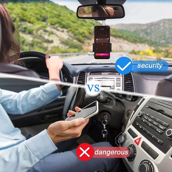 Mobilholder til bakspejlet - teleskopisk
