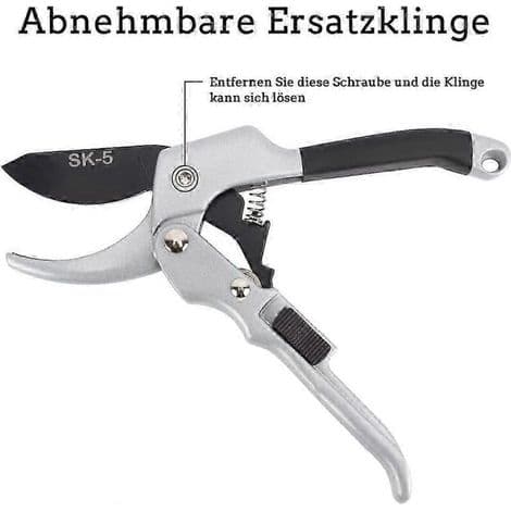 Sekatör, professionell sekatör, precisionssekatör, bypass-sekatör för att klippa torrt och grönt trä