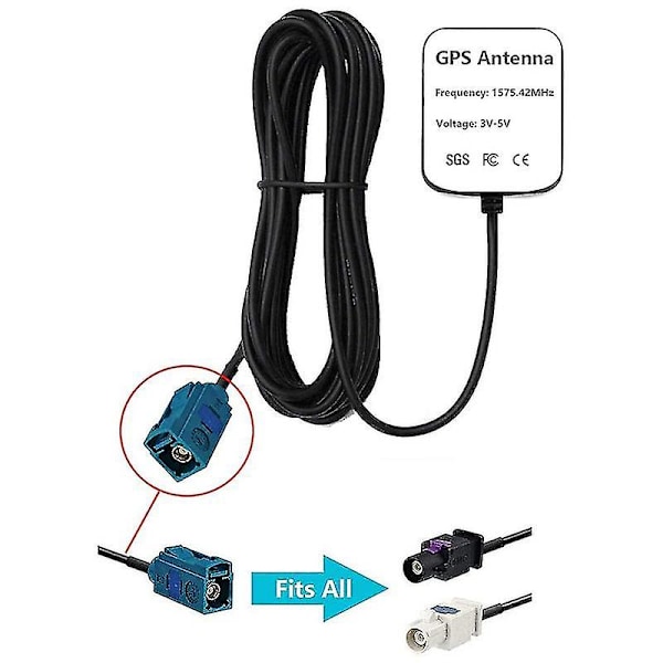 Vattentät aktiv GPS-antenn för fordon med Fakra Z-kontakt 28 dB förstärkning, 3-5 V DC