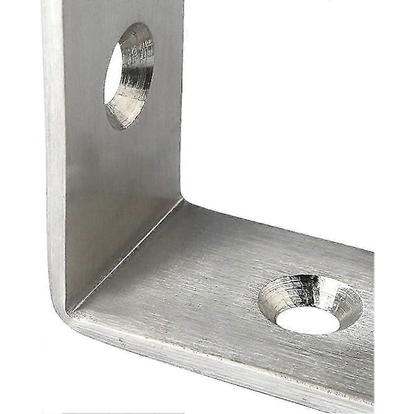 Kraftiga L-formade vinkeljärn i rostfritt stål, hyllkonsoler, borstad nickel, 4-pack (250x150x4mm)