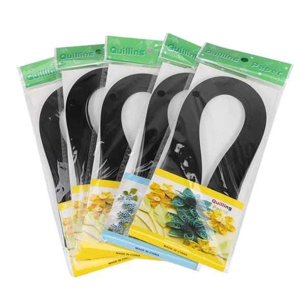600 Strips Quilling Paper - 3mm Width - Pure Color - DIY Craft (Black)