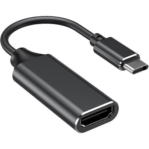 USB C til HDMI Adapter, USB Type C til HDMI 4k Adapter (Thunderbolt 3 Kompatibel) med Audio Video Output (Sort)