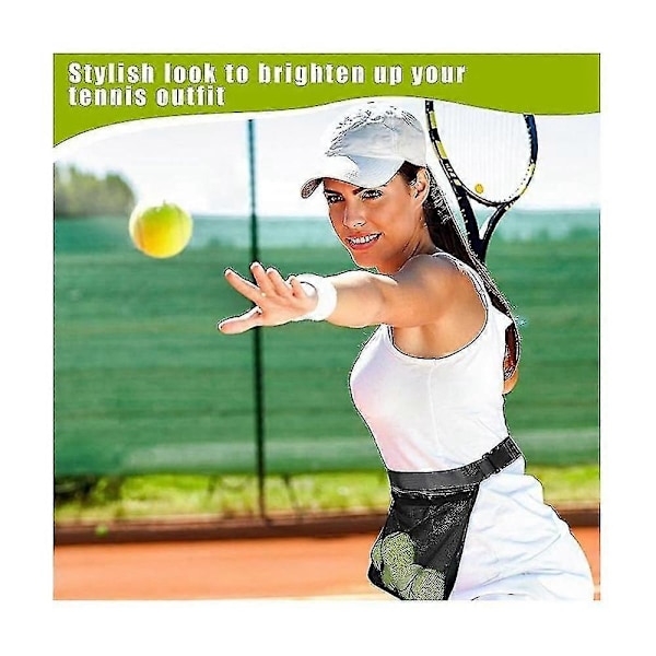 2 kpl Tennispallon Pidike, Pidikelaukut Tennispallon Vyön Pidikkeelle Säädettävä Verkkokassi Tennispalloille