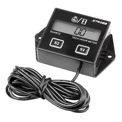 Engine Hour Meter with Tachometer (RPM) 9999.9 h for 2-4 Cyl
