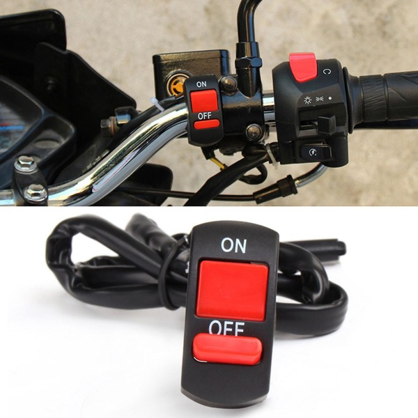 Farfi Dc12v/10a Universal Motorcykel Forlygte Styrstang Flameout Switch On Off Knap