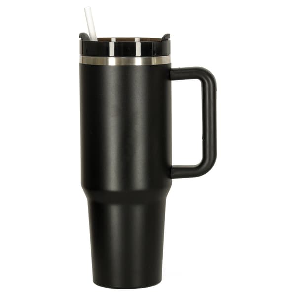 Thermos Mug with Handle & Straw 1.2 L – Stainless Steel