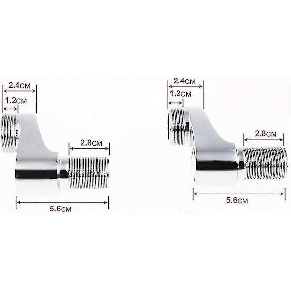 2-pack Badkarsblandare Adaptrar Med 3/4\", 1/2\" Justerbar Svängarm, Klo Duschblandare, Massiv Mässingsstång