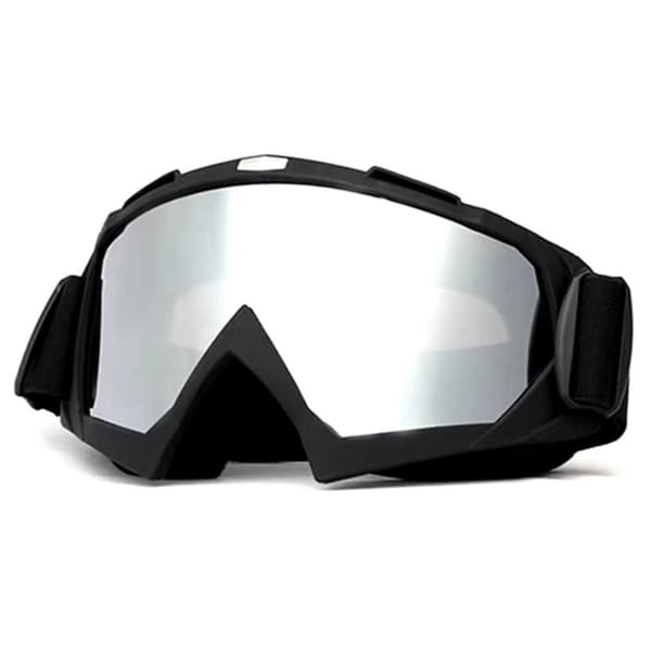 Ski Goggles Silver Mirror Lens Matte Black