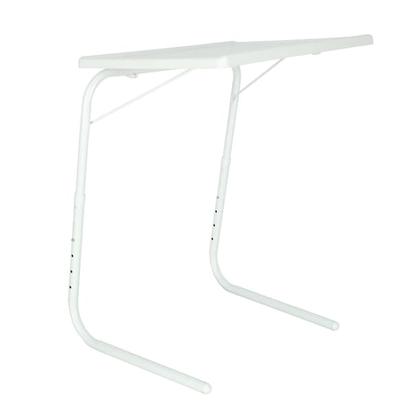 Foldable laptop table side table adjustable height/angle 52x40 cm white