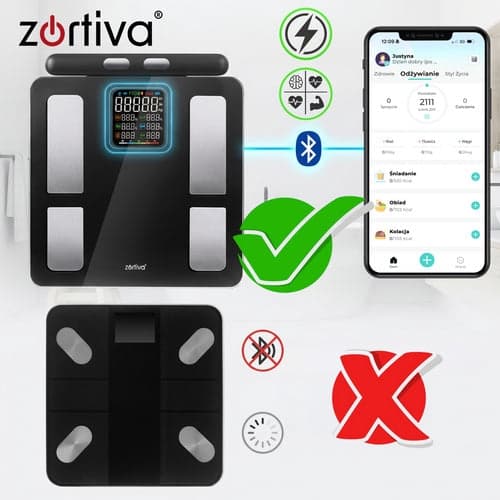 Analytical Bathroom Scale with Body Composition BIA 8 Electrodes WiFi/Bluetooth