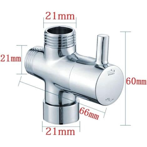 3-veis 1/2\" BSP (21 mm) forkrommet messing dusjarm splitteradapter for rundt dusjhode og hånddusj