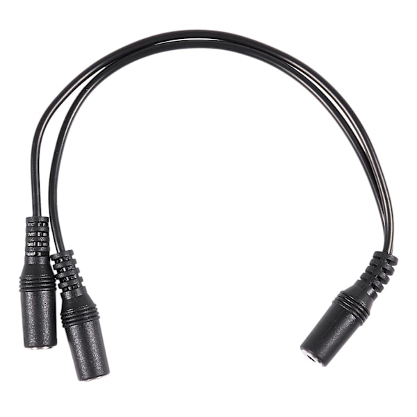 28 cm 3,5 mm naar Dubbele Jack Vrouwelijke Y-Splitter Stereo Audio Kabel Zwart