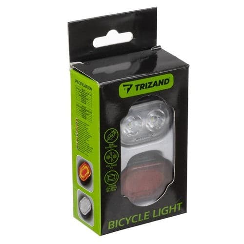 Bicycle Light Set Front and Rear LED USB Charging IPX4 Black