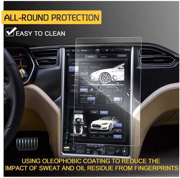 Tempered Glass Screen Protector Compatible with Tesla Model X / S