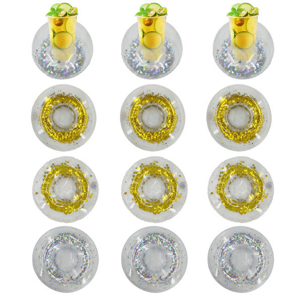 12 kpl Ilmapallot Juomateline Glitter-paljetit Juoma Uima-altaan Uimalautat Ilmapallot Juomateline