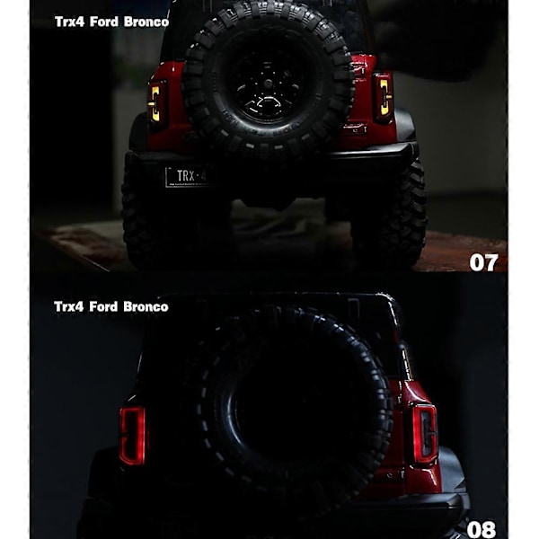 LED-valojärjestelmä etu- ja takavaloryhmä TRX4 2021 1/10 RC Crawler -autoon, suuntavilkut ja jarruvalo