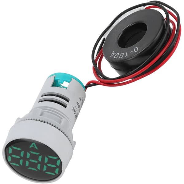 Digital Strømindikator, 220V AC 20-75Hz Strømindikator AD16-22DSA Mini til Industriel Brug (Grøn)