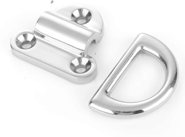 2 stk. 6 mm stål hardware surringsanker dæk rustfrit stål D-ring anker foldbart øje til marine ræling SUS316
