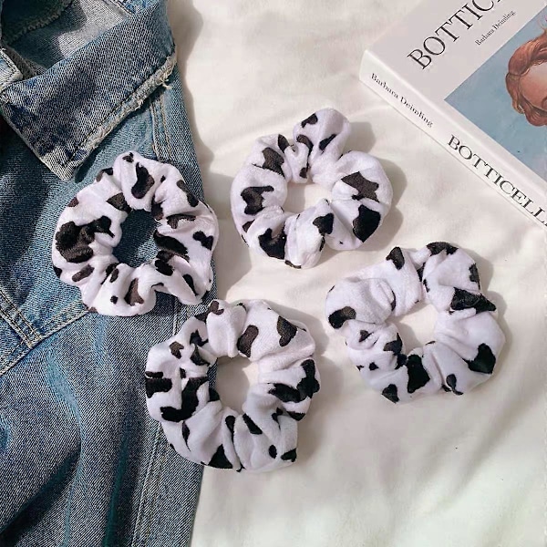 5 st Ko Hårband Sammet Elastisk Scrunchie Hårband Elastisk Hår Scrunchie Huvudbonad för Flickor Kvinnor
