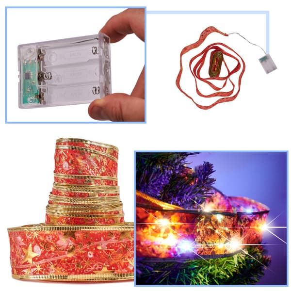 Julgransljusslinga / LED-slinga - Batteridriven - 10m
