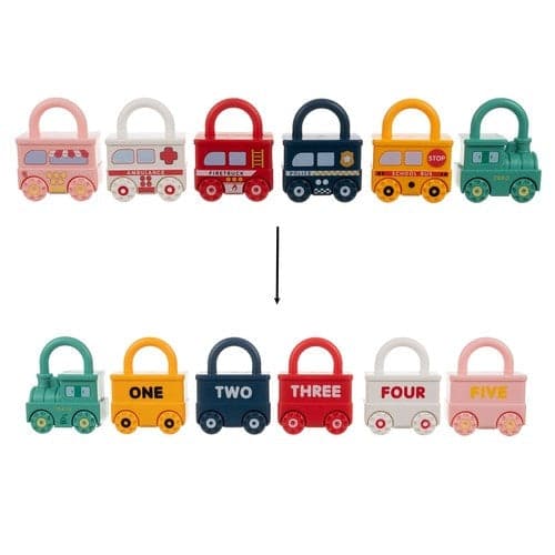 Learning Puzzle with Lockable Cars and Keys 6 Vehicles, ABS