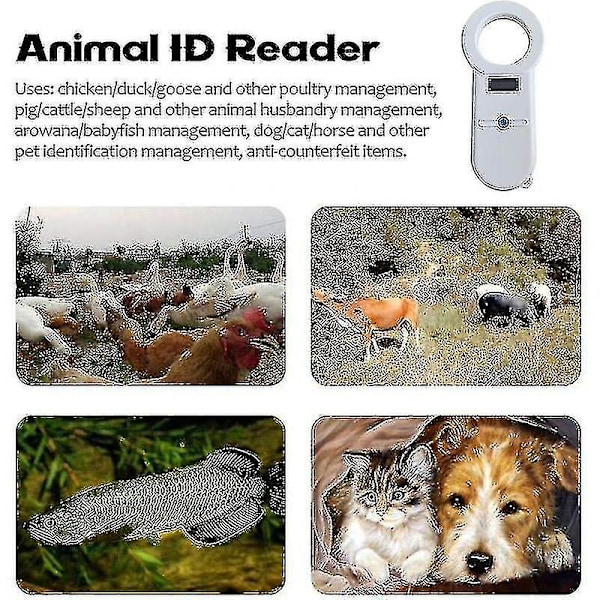 Digital kjæledyrskanner Sensitiv Iso11784/5 Kjæledyr-ID Mikrochipleser Usb Transponder Mikrochipskanner For Hund Katt Hest